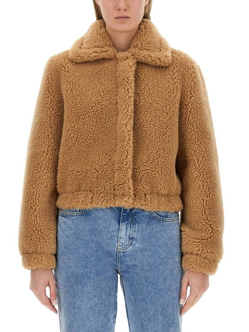 Moschino Cropped Furry Effect Jacket