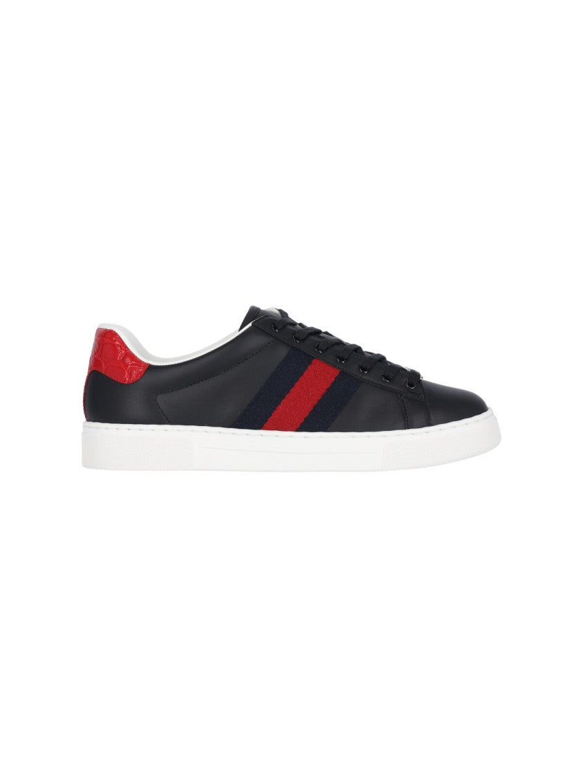Gucci "Ace" Low-Top Sneakers – Black