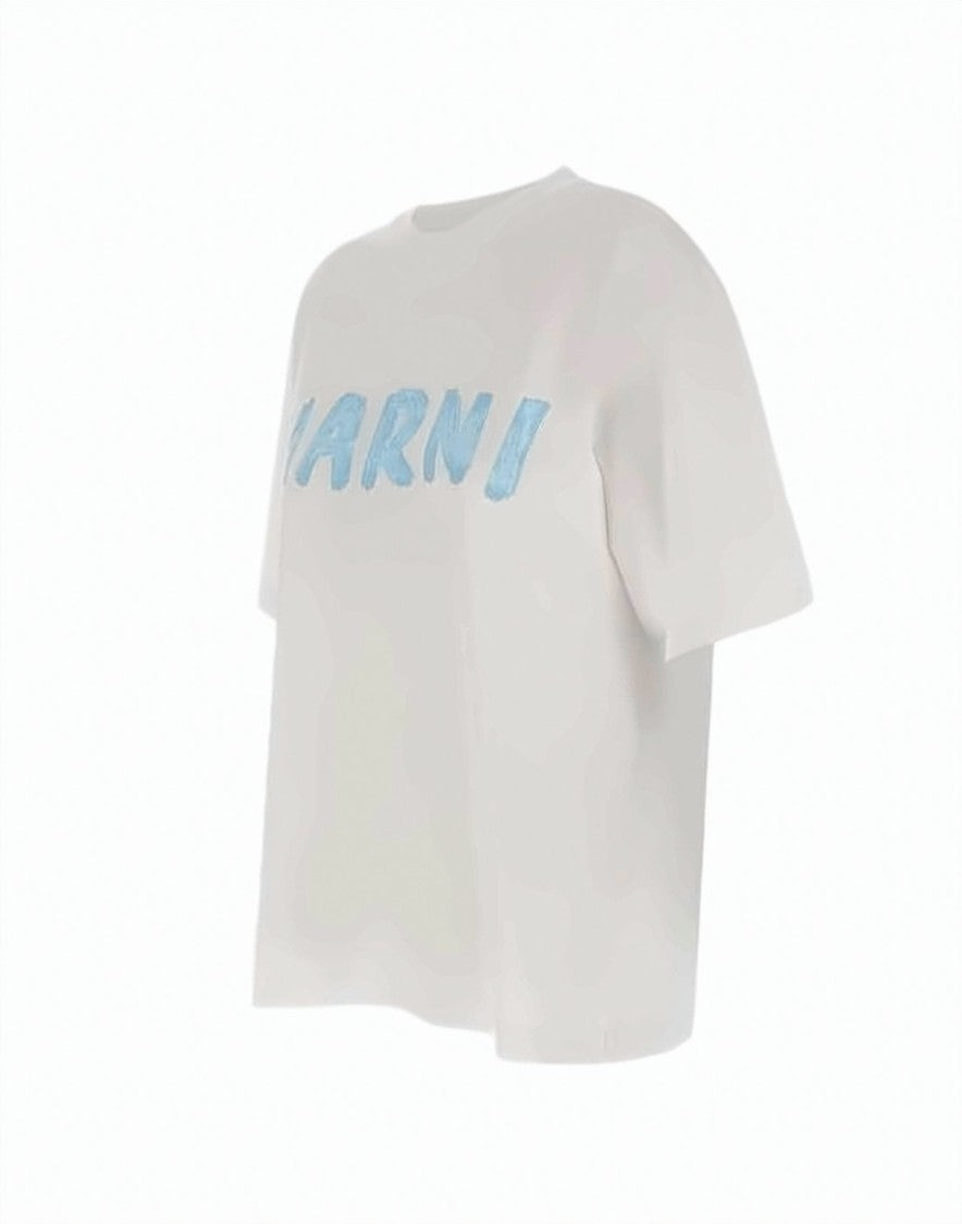 Marni Relaxed-Fit Cotton T-Shirt With Hand-Painted Text