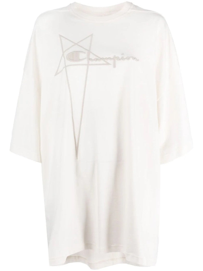 Rick Owens X Champion Relaxed Fit Beige Short Sleeve T-Shirt