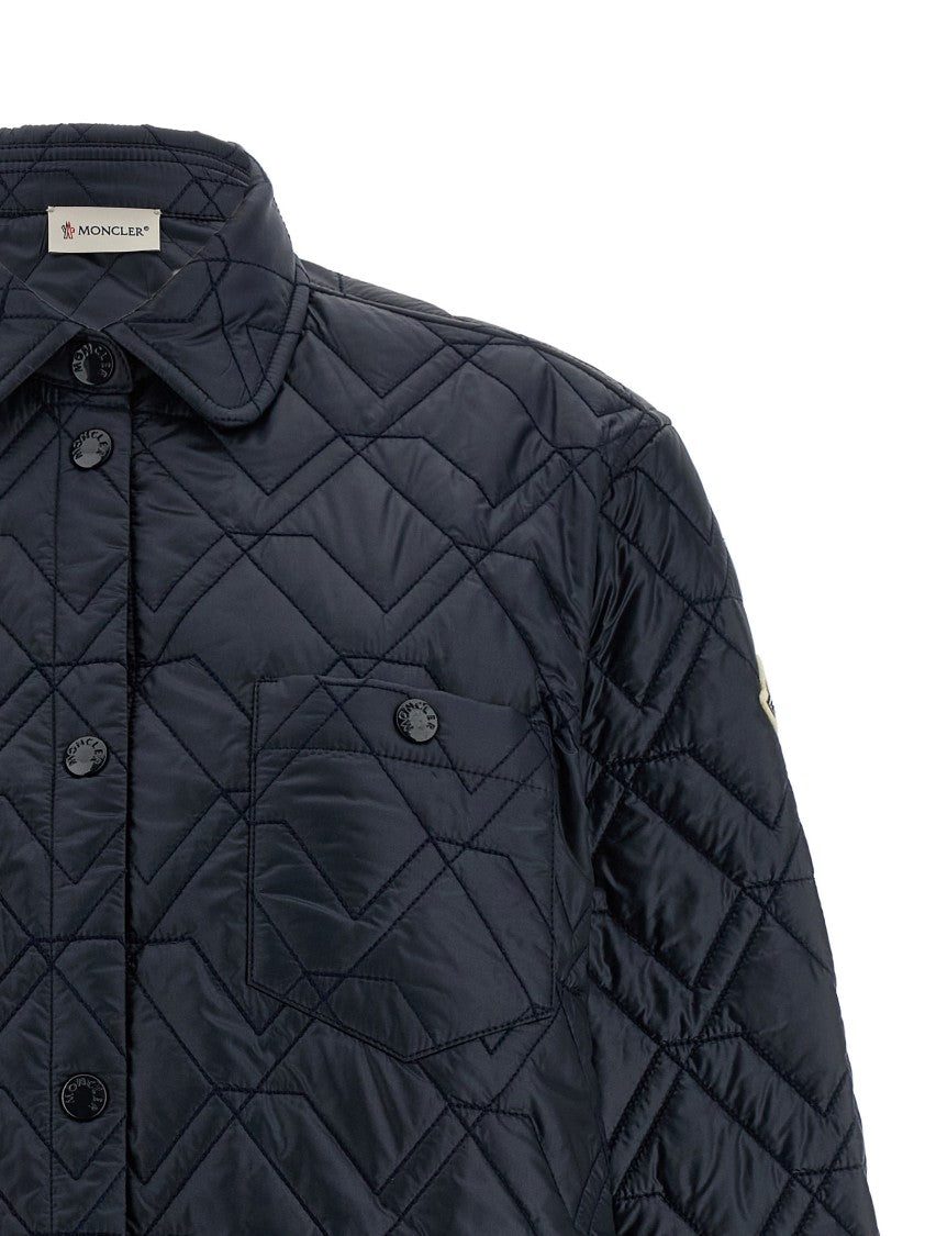 Moncler Diamond Quilted Overshirt With Goose Feather Padding