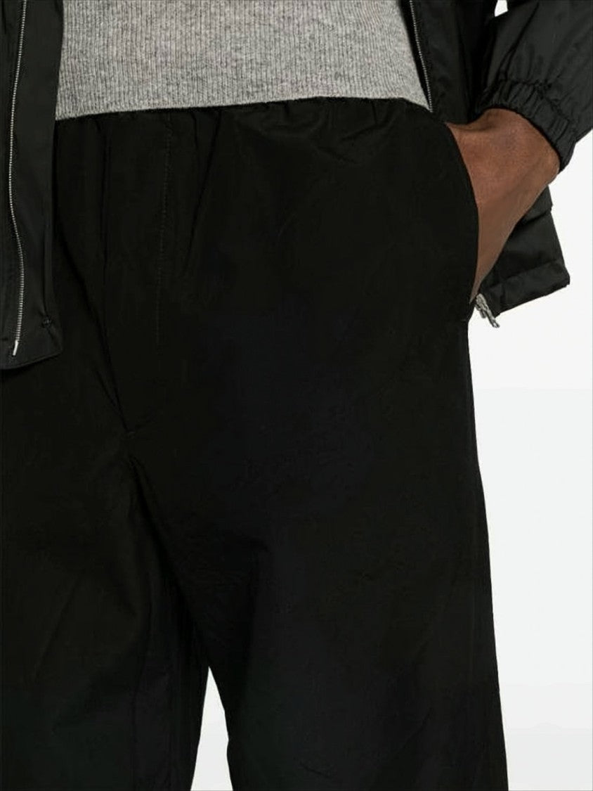 Auralee Relaxed Fit Black Wool Jogger Pants
