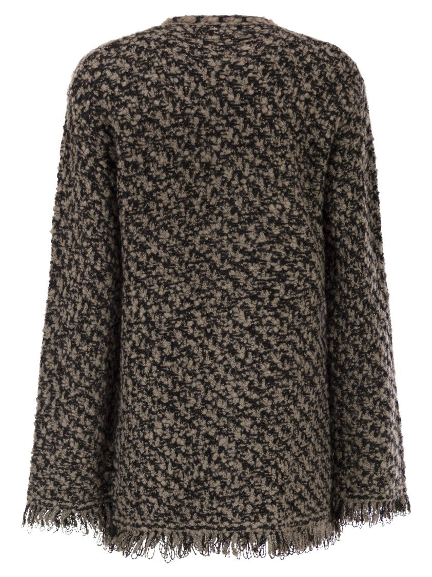 Fabiana Filippi Fringed Jacket In Wool Blend