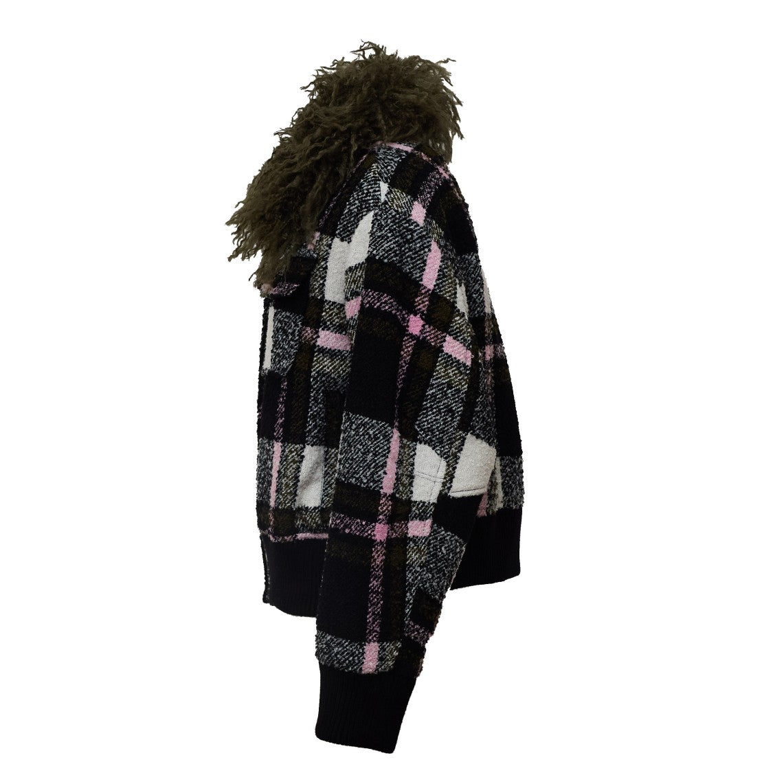 Essentiel Antwerp Kpop Removable Faux Fur Collar Bomber Jacket