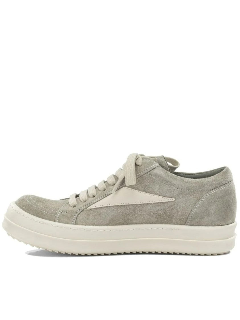 Rick Owens Low-Top Suede Sneakers With Contrasting Stripe