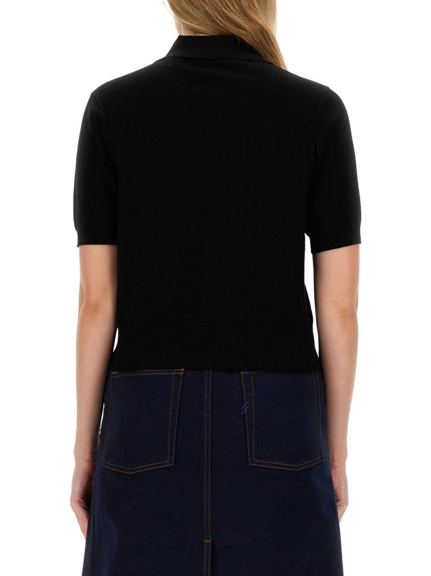 Burberry Black Regular Fit Stretch Cotton Polo Shirt