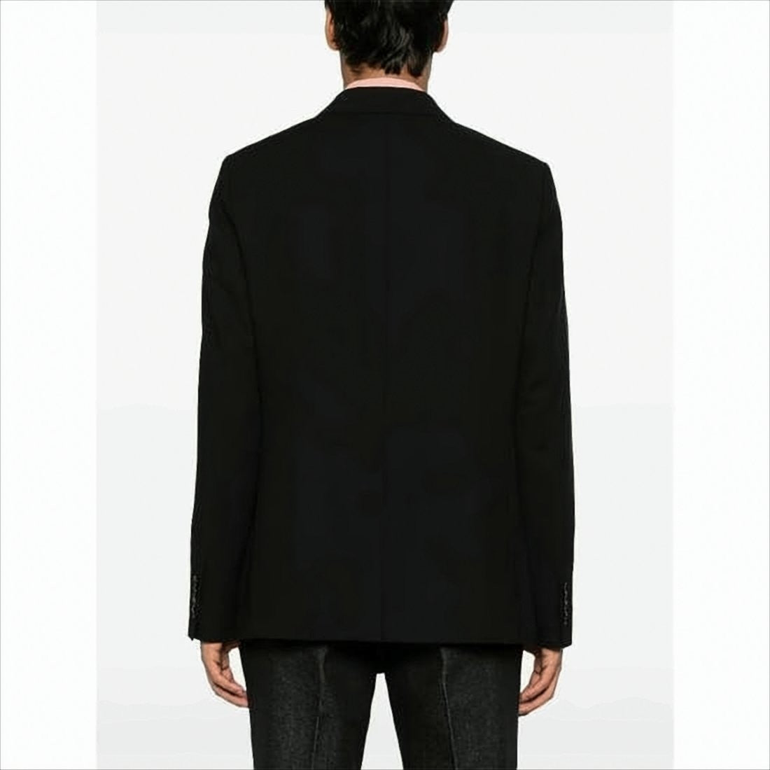 Ami Paris Classic Black Wool Suit Jacket With Tailored Fit