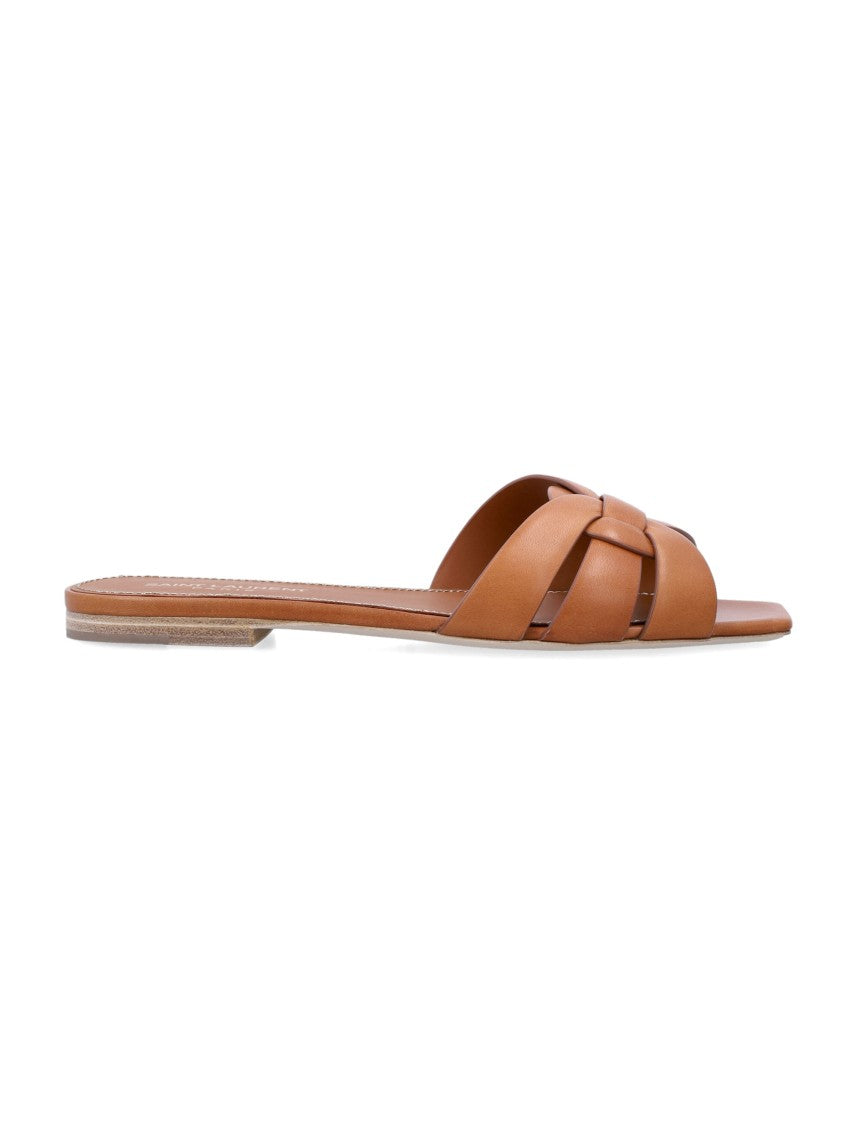 Saint Laurent Saint Laurent Leather Tribute Flat Sandals