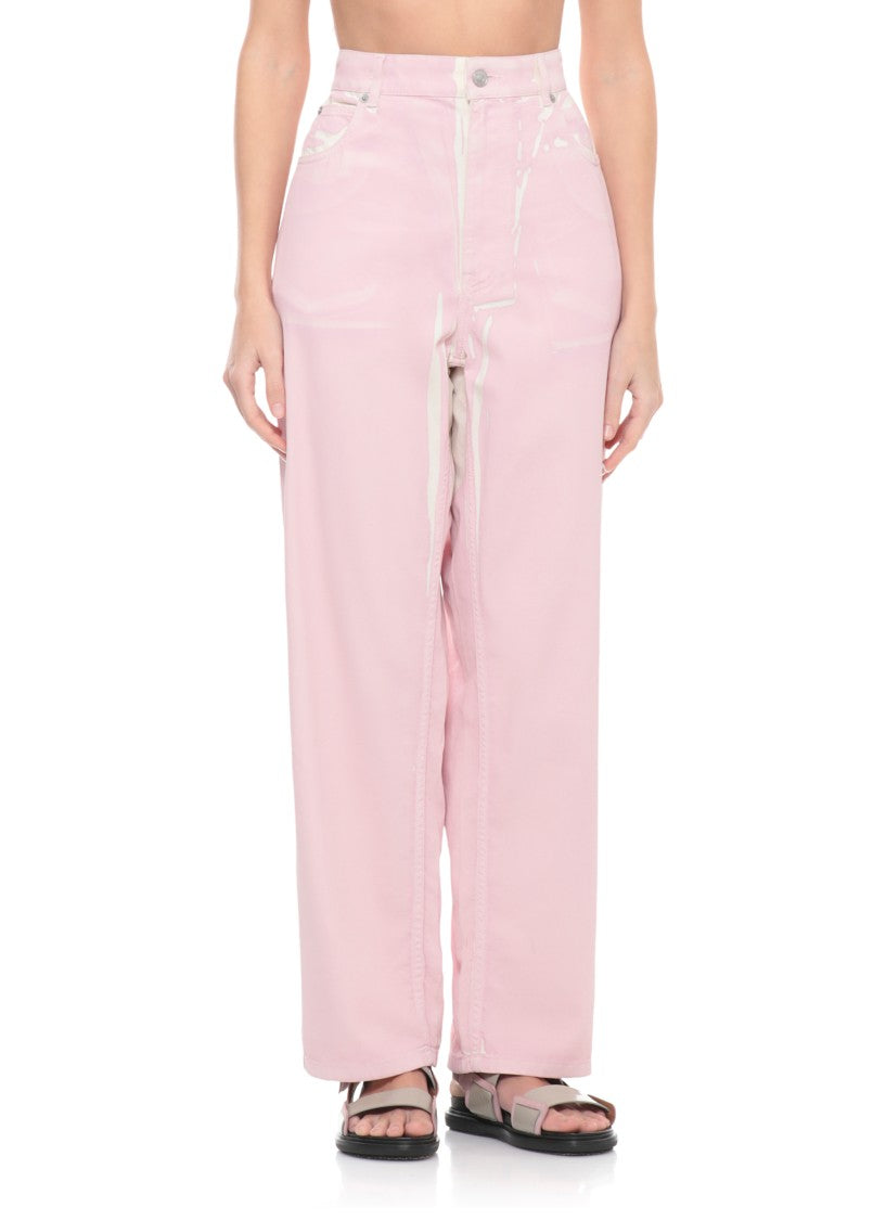 Marni Pink All-Over Detail Cotton Jeans
