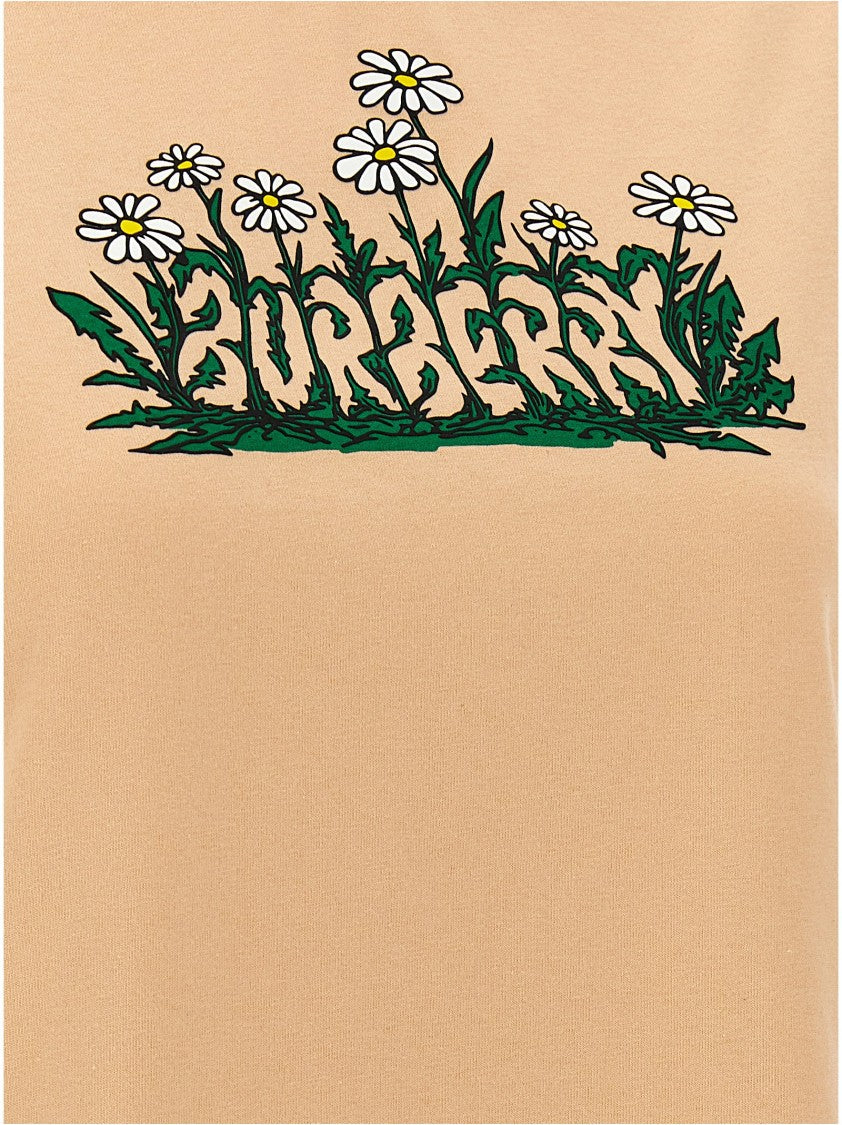 Burberry Vibrant Floral Print Cotton T-Shirt With Classic Crew Neck