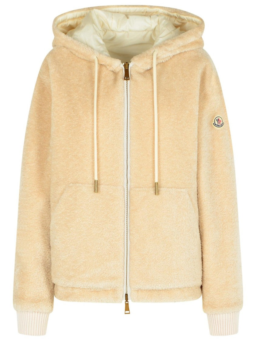 Moncler Reversible Jacket In Cream Cotton Blend