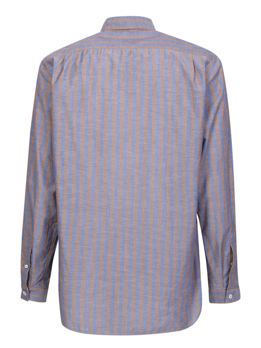 Lardini Brown Cotton Stripe Shirt