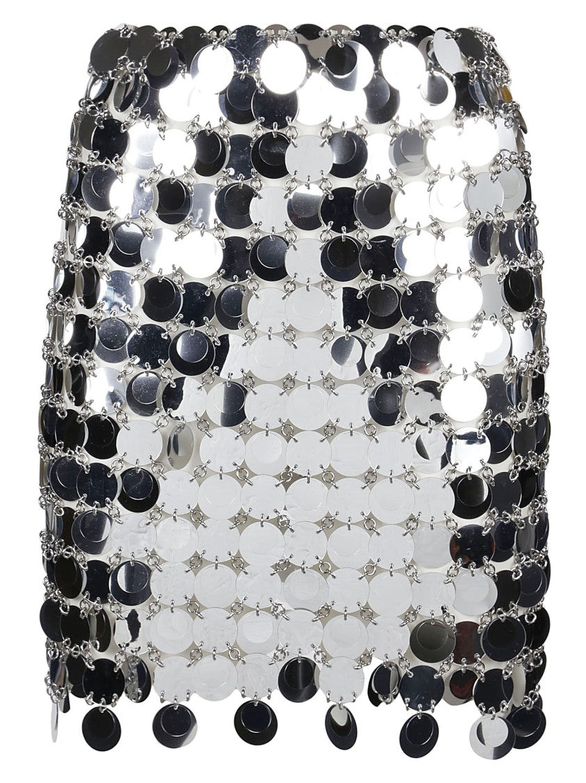 Rabanne Polyester Reflective Chainmail Mini Skirt