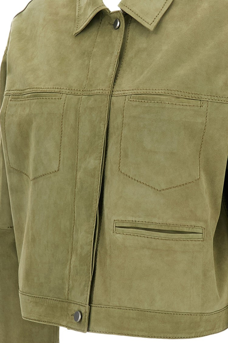 Desa 1972 Structured Green Jacket With Silhouette