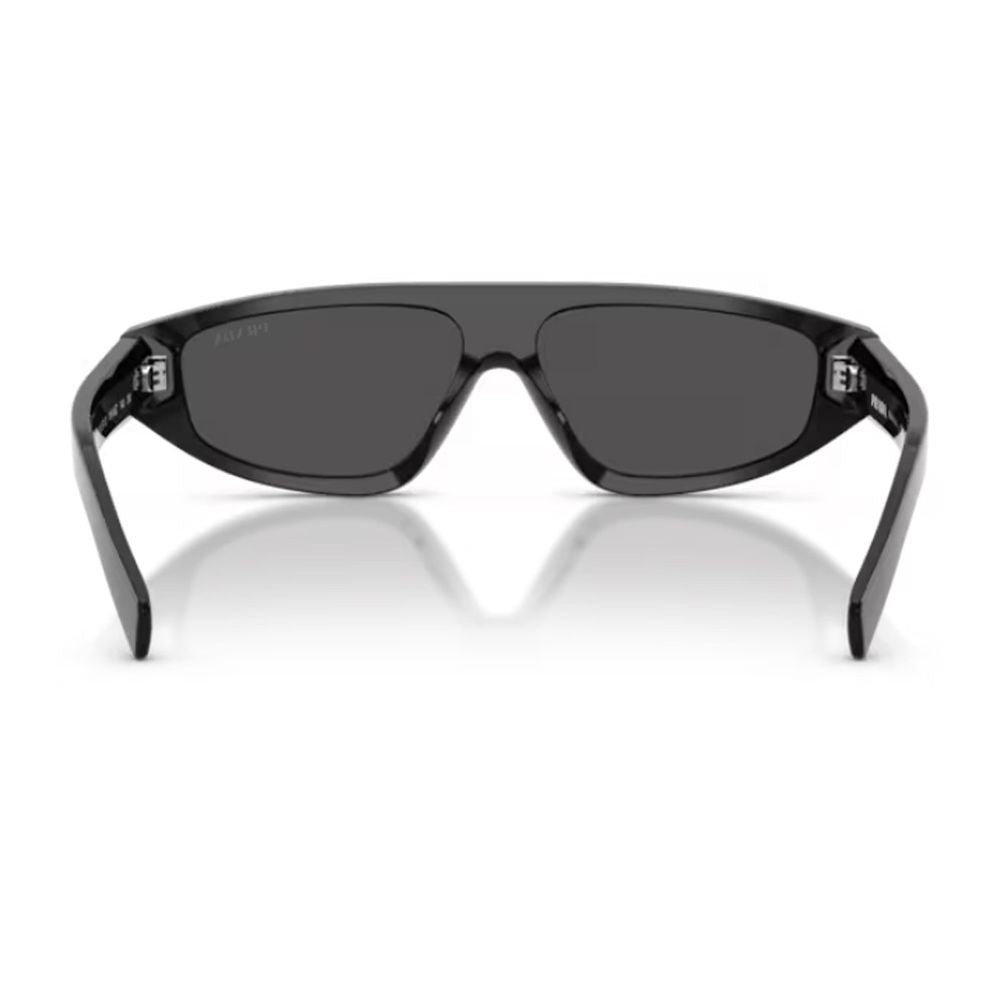 Prada Bold Sculpted Black Acetate Sunglasses With Dark Grey Lenses