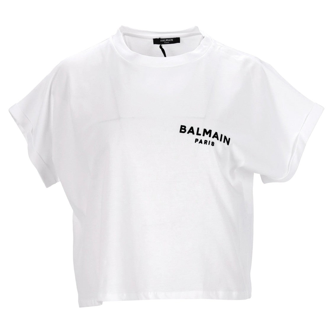 Balmain Relaxed-Fit Cotton Crop Top With Logo Detailing