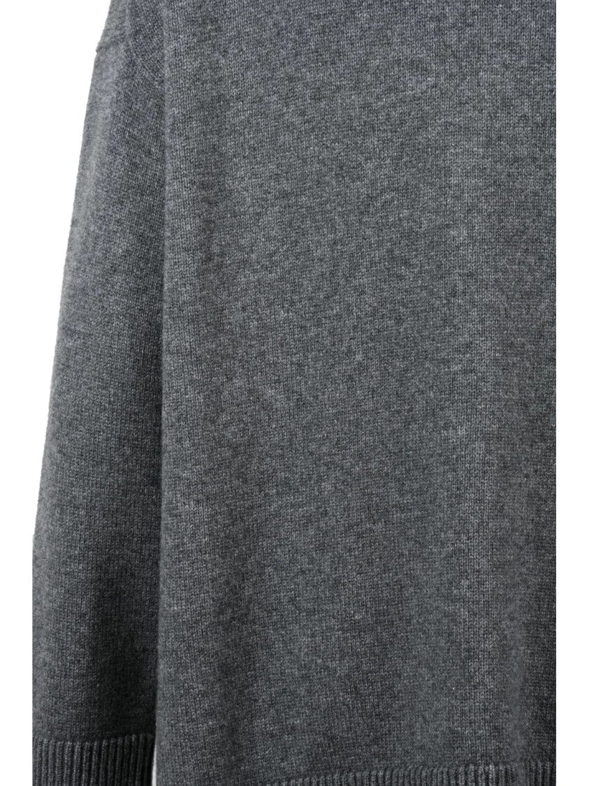 Niccolò Pasqualetti Grey Asymmetric Cashmere Cardigan
