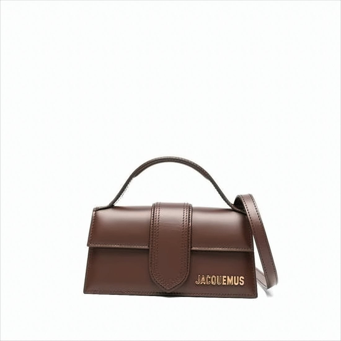 Jacquemus Structured Calf Leather Shoulder Bag With Signature Logo