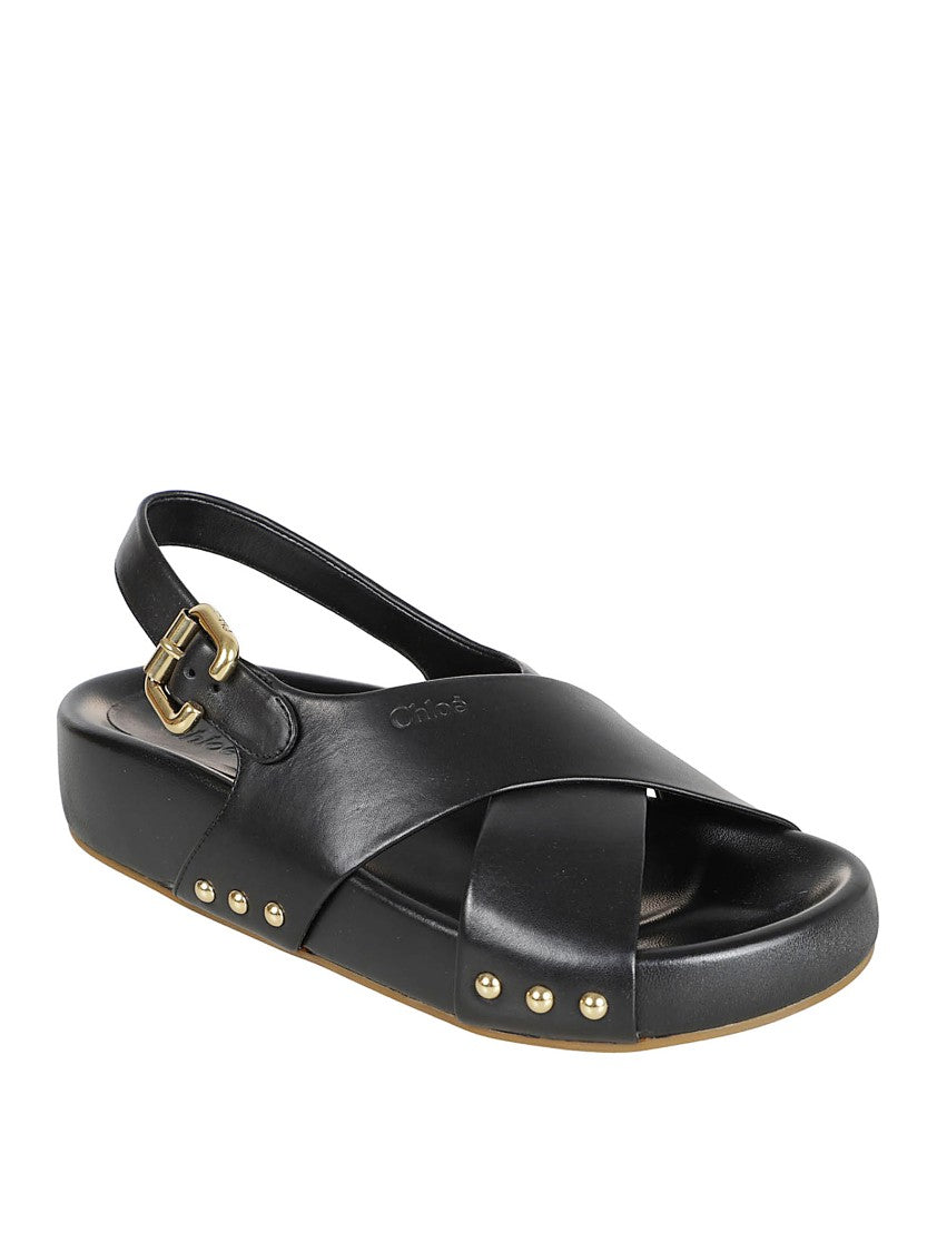 Chloé Anatomical Insole Black Calfskin Sandals
