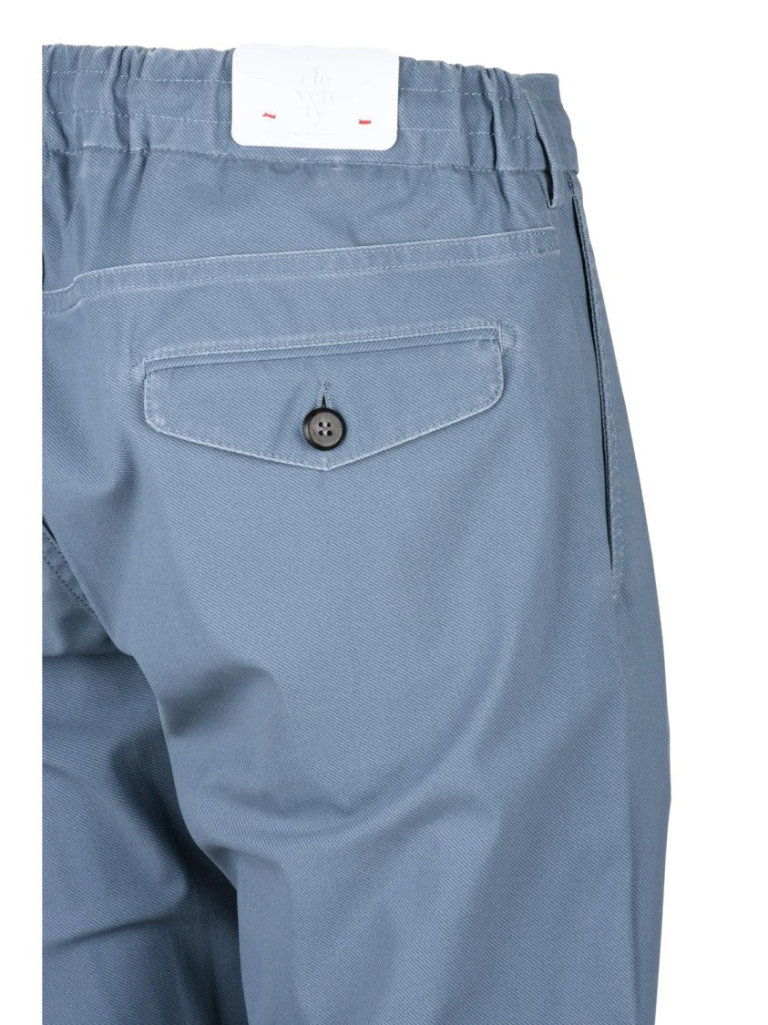Eleventy Pleated Waist Trousers In Technical Fabric