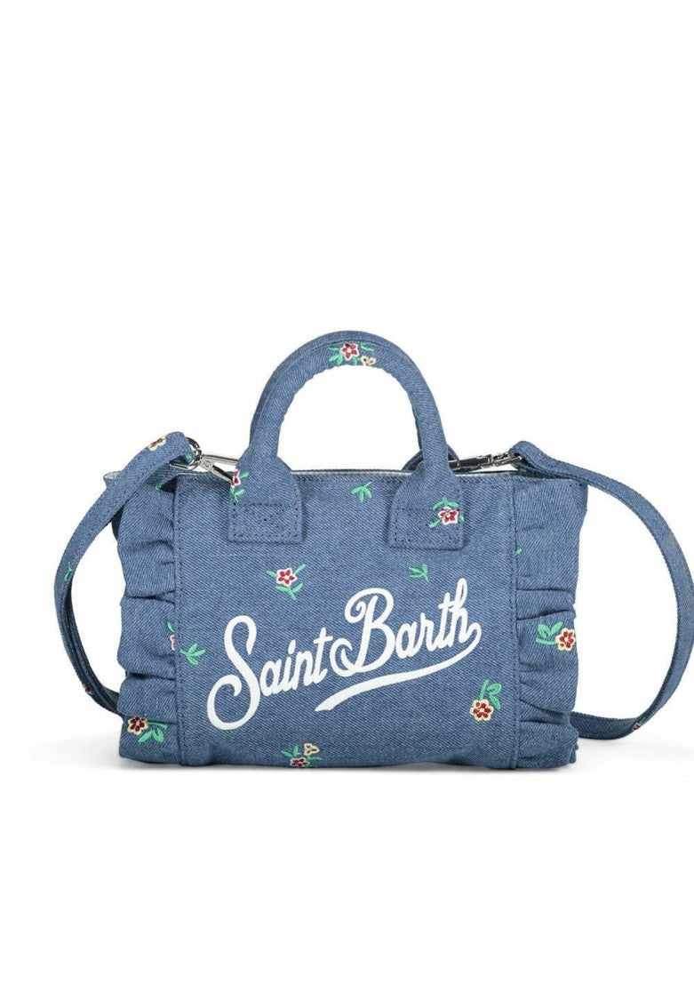 Mc2 Saint Barth Rectangular Handbag With Floral Embroidery