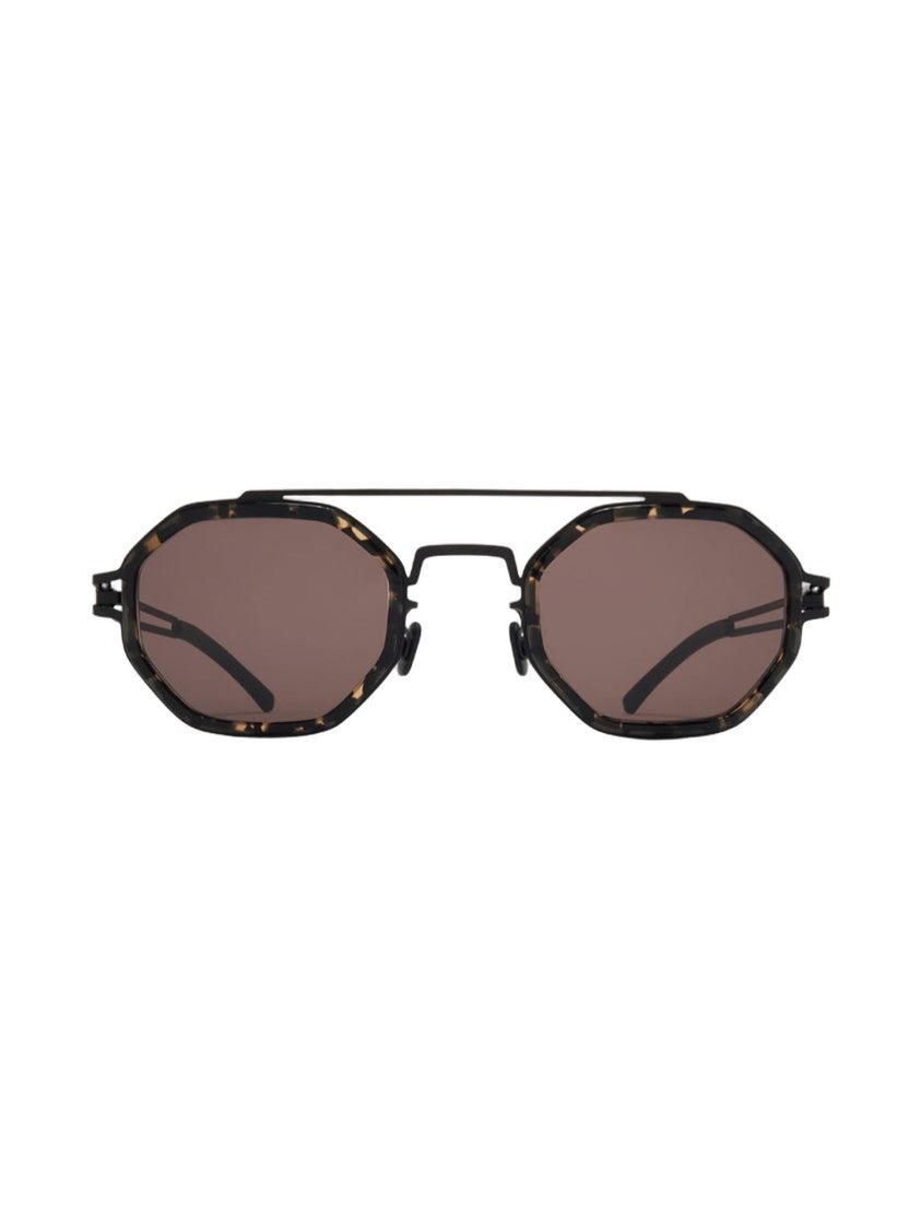 Mykita Octagonal Metal Sunglasses With Tortoiseshell Accents