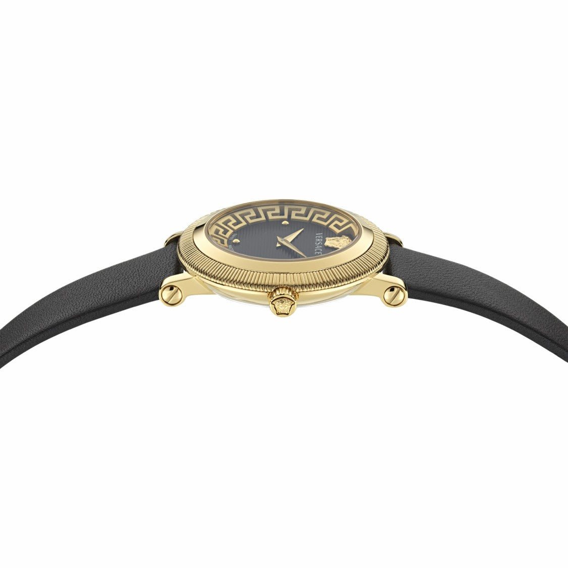 Versace Gold-Tone Versace Watch With Black Dial And Greca Flourish Design