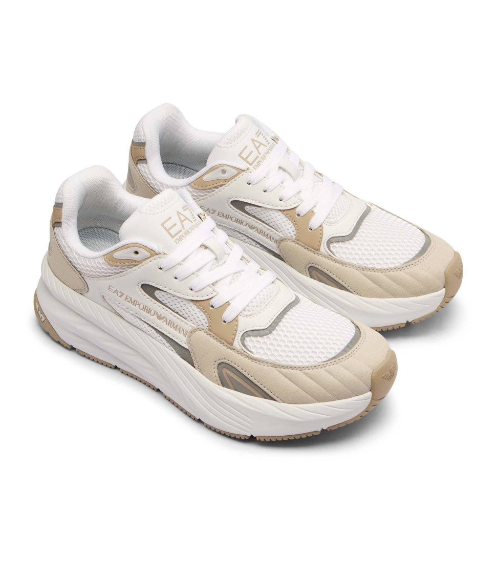 Ea7 Emporio Armani Layered Sneakers With Fabric