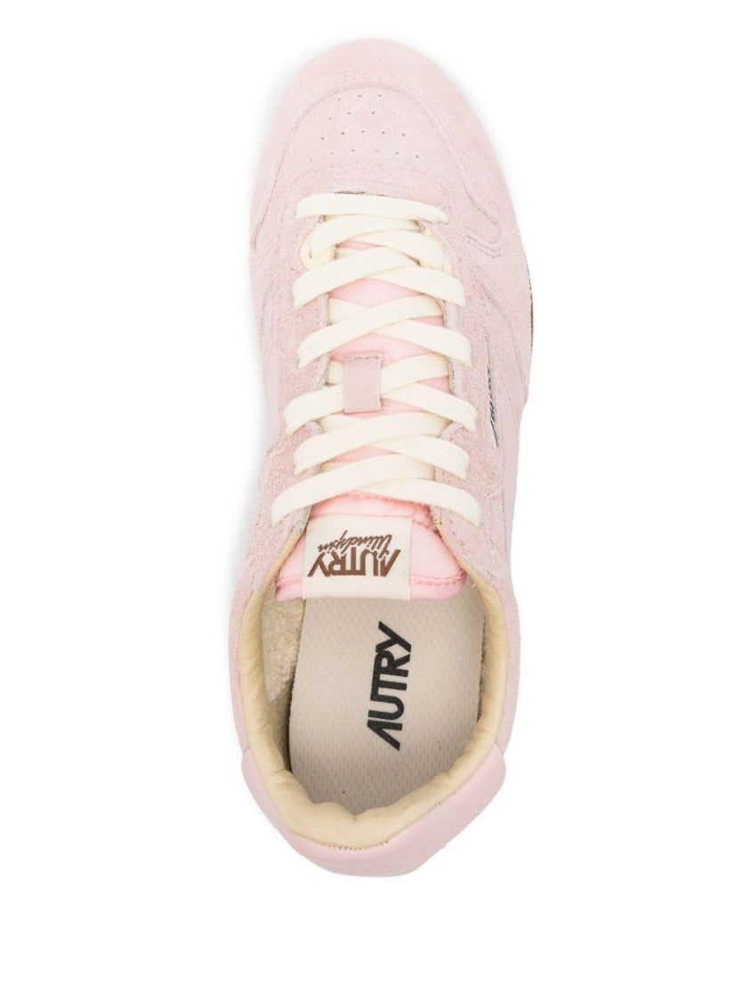 Autry Light Pink Suede Sneakers