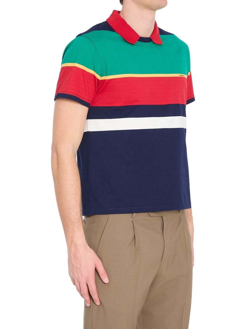 Versace Short-Sleeve Horizontal Stripe Versace Sweater