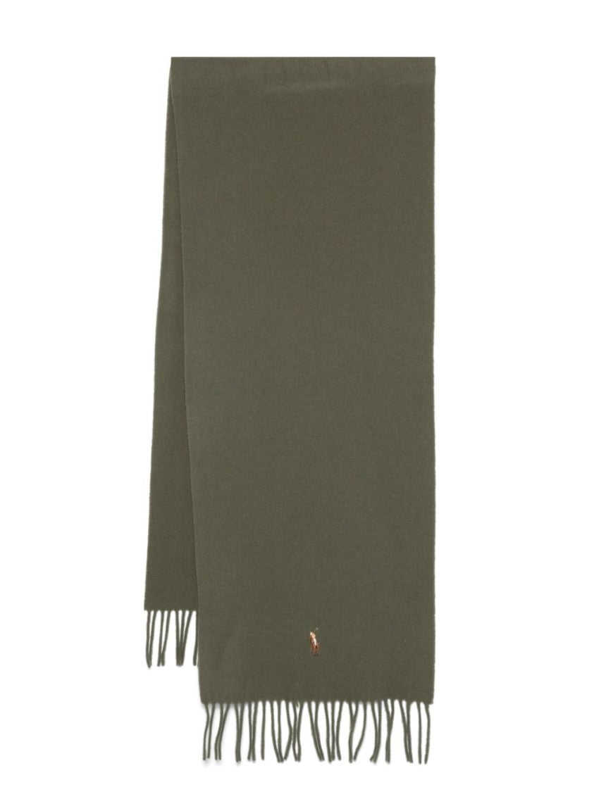 Polo Ralph Lauren Fringed Wool Scarf With Subtle Logo Detail