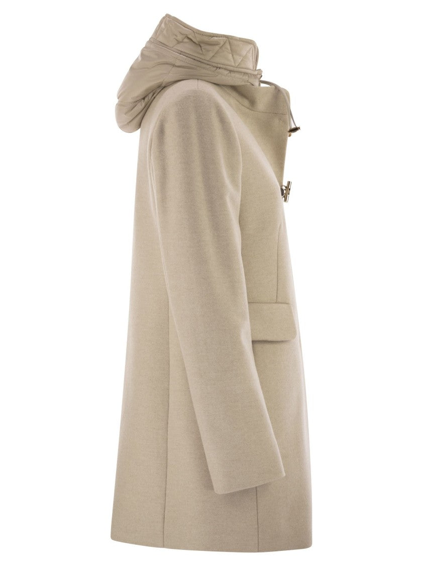 Fay Toggle Coat In Mélange Wool Cloth