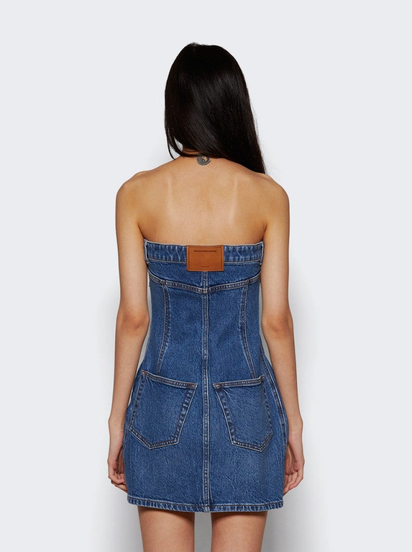 Alexander Wang Stretch Denim Tube Dress Deep Blue