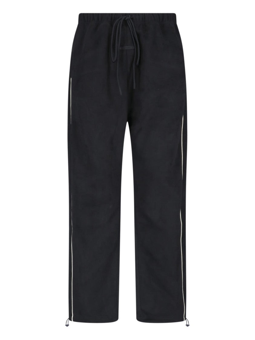 Fear Of God Essentials Black Signature White Piping Sport Trousers