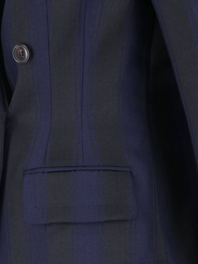 Vivienne Westwood Georgia Blue Navy Striped Double-Breasted Wool Blazer