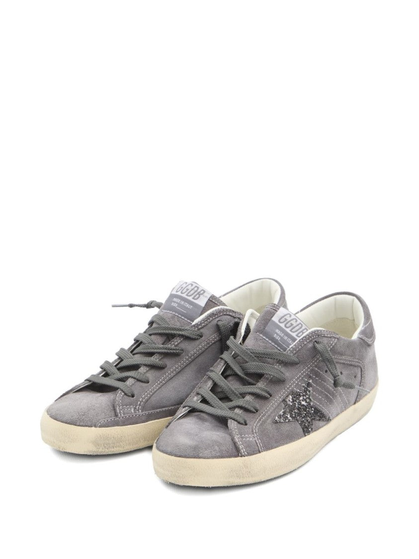 Golden Goose Low-Top Silk And Nylon Sneakers With Glittery Star Detail
