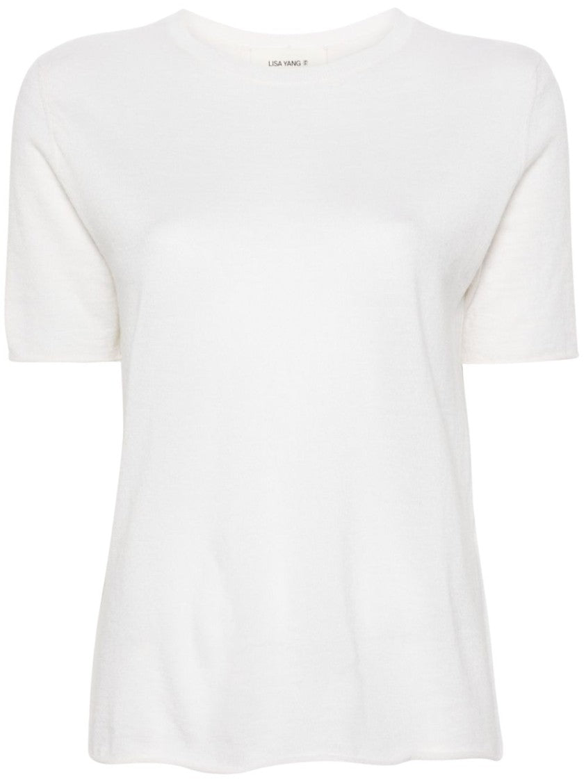 Lisa Yang White Ari Cashmere T-Shirt