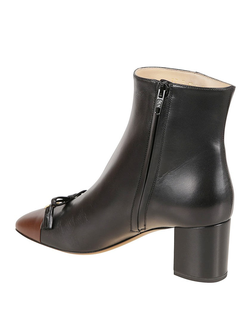 Valentino Garavani Two-Tone Kidskin Ankle Boots With Vlogo Detail
