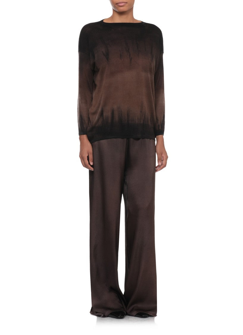 Avant Toi Black Brown Gradient Crewneck Sweater