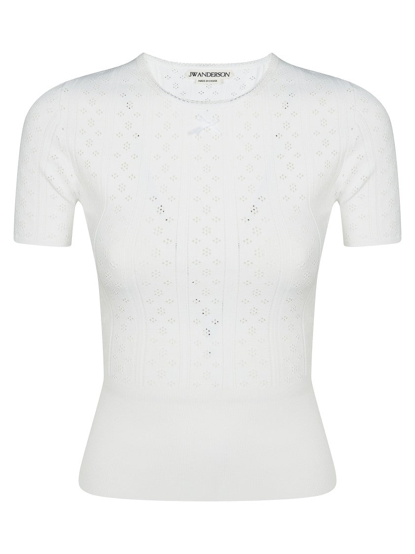 J. W. Anderson Pointelle Floral Eyelet Short-Sleeve T-Shirt