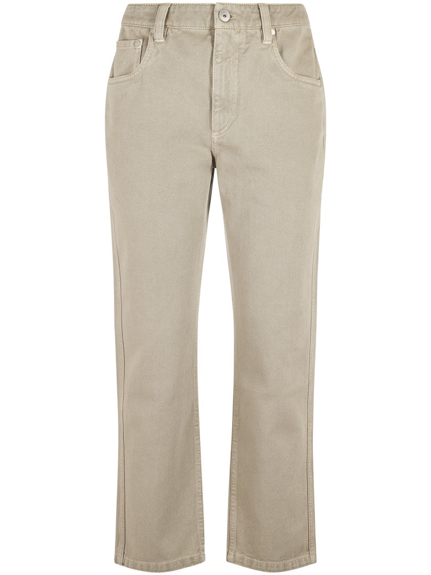 Brunello Cucinelli Classic Straight-Leg Trousers With Textured Finish