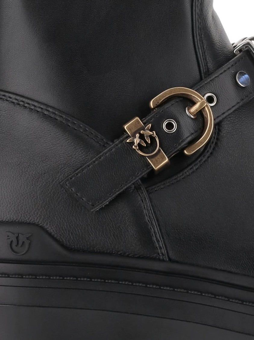 Pinko Ankle-High Leather Boots