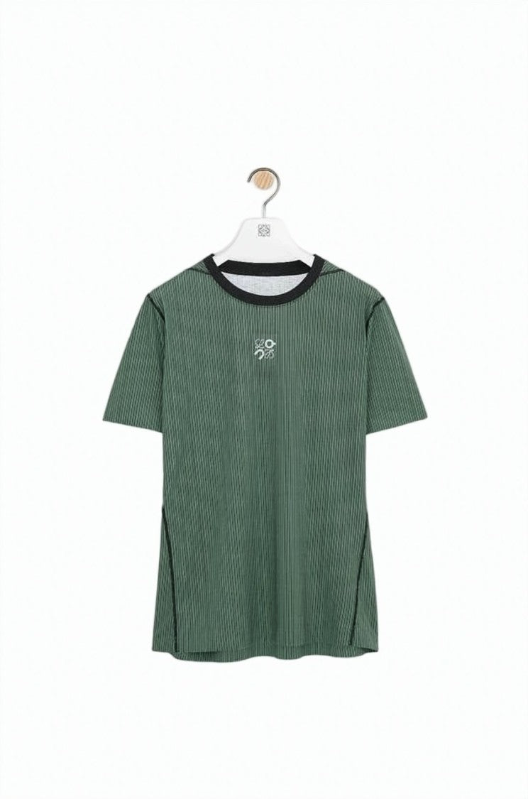Loewe Textured Green Loewe Short-Sleeved T-Shirt
