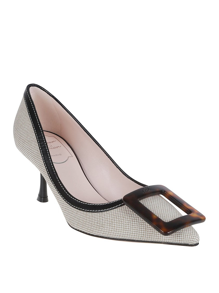 Roger Vivier Pointed-Toe Pump With Tortoiseshell Buckle