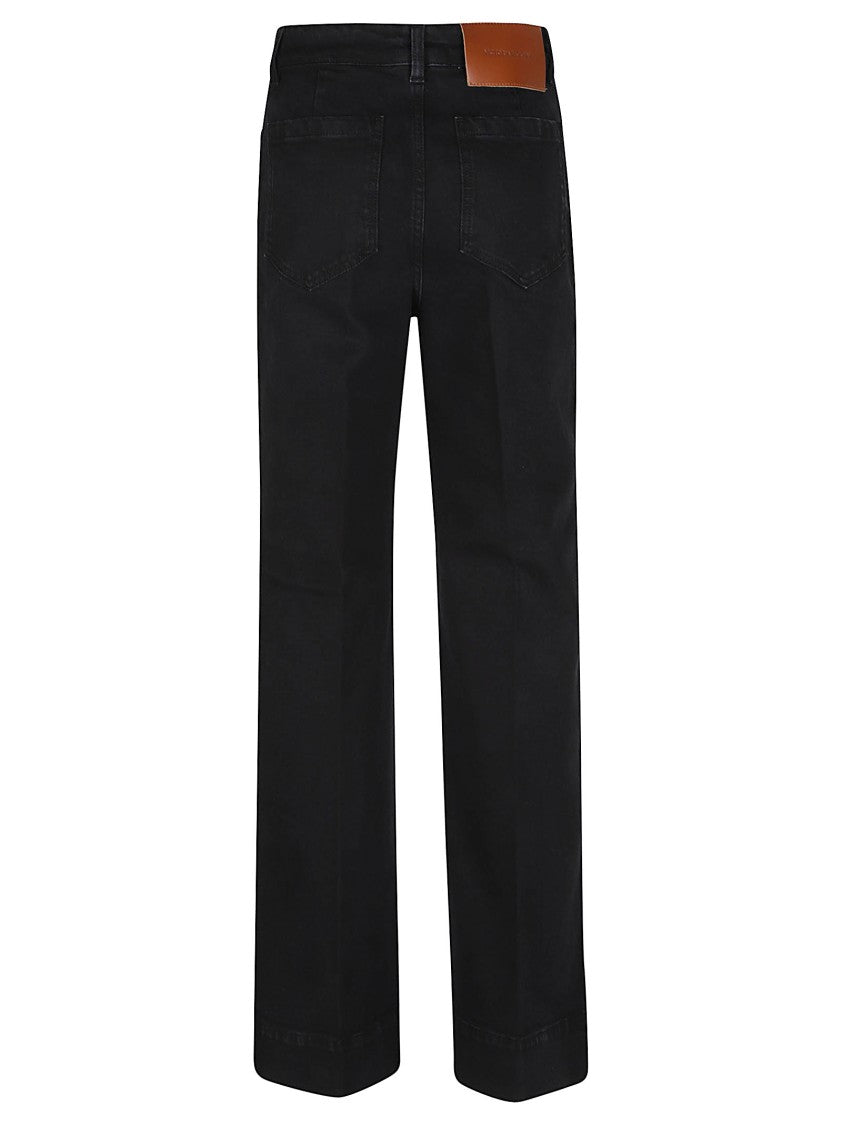 Victoria Beckham Black Alina Stretch Straight-Leg Cotton Jeans