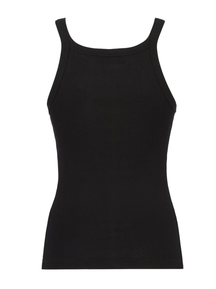 Fendi Ribbed Fitted Cotton-Blend Tank Top