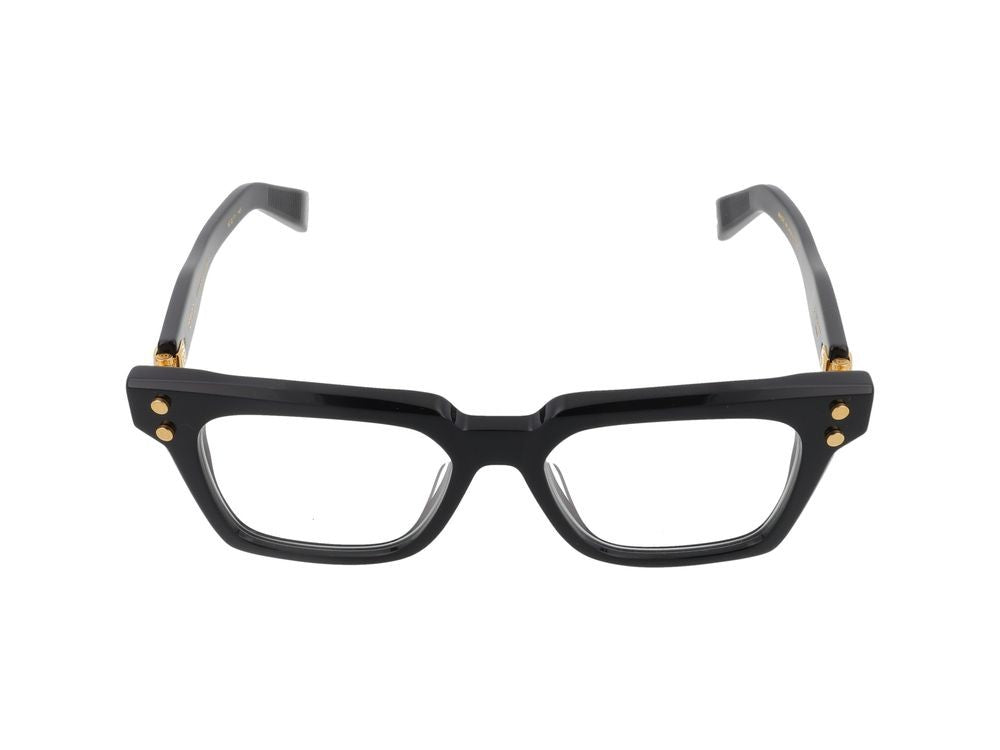 Balmain Black Tempo Acetate Square Glasses
