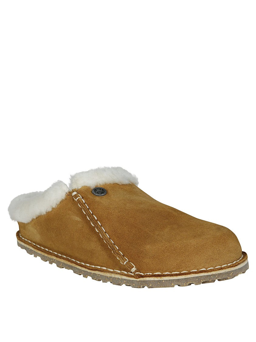 Birkenstock Shearling-Collared Zermatt Suede Slip-On Shoes