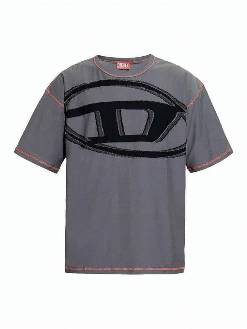 Diesel Relaxed-Fit Graphic Grey T-Shirt