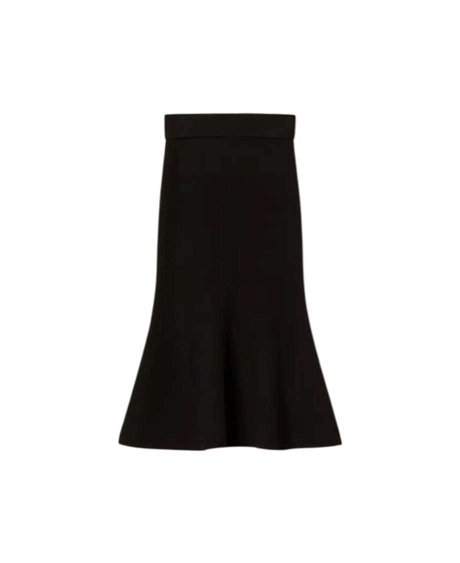 Twin-Set Black Midi Skirt With Fitted Waist